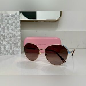 Kate Spade Gold Frame Sunglasses with Brown Lenses